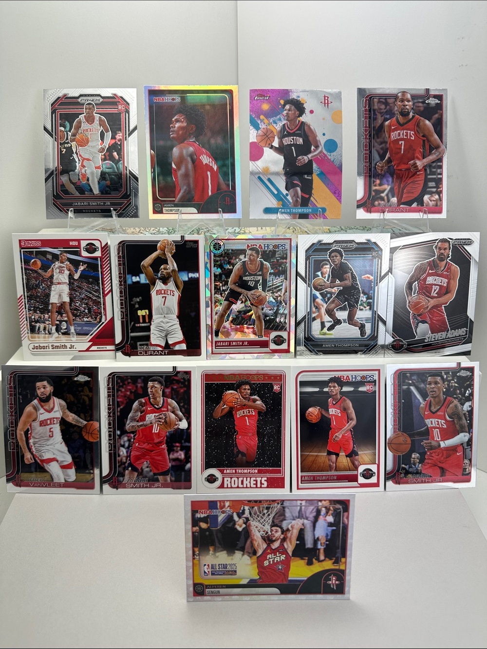 Kevin Durant Rockets lot of 15 w/ Thompson/Jabari Smith rookies Sengun/VanVleet